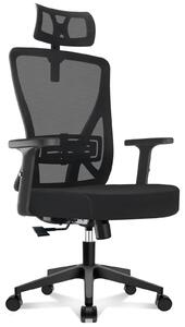 Sedia da ufficio ergonomica, con struttura a rete, regolabile in altezza, portata massima 150 kg, colore nero