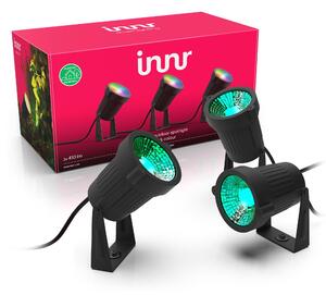 Set di faretti da giardino Innr Smart (confezione da 3), Zigbee, compatibili con Hue* e Alexa (richiede un bridge), faretti da esterno a LED bianchi e colorati, impermeabili IP65