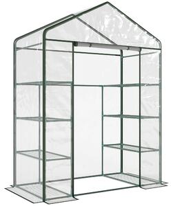 Outsunny Serra da Giardino con Porta Avvolgibile, in Acciaio e PVC Trasparente, per balcone, patio, terrazza, 143x73x195cm | Aosom Ita