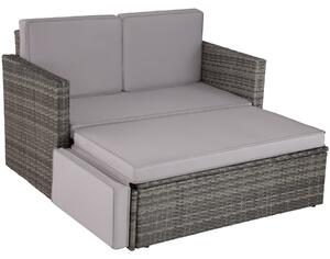 Tectake 403884 divano lounge in rattan corfù - grigio