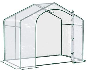 Outsunny Serra per Orto da Giardino con Ingresso a Zip e Presa d'Aria Superiore, in Plastica e Acciaio, 180x100x152 cm, Trasparente | Aosom Italy