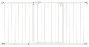 PawHut Cancellino per Cani a 3 Estensioni con Larghezza Regolabile 74-148cm e Chiusura Automatica, Bianco