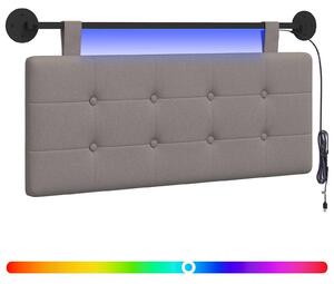 Testiera sospesa Con luce LED Tortora Tessuto