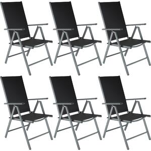Tectake 404366 6 sedie da giardino in alluminio pieghevoli - antracite