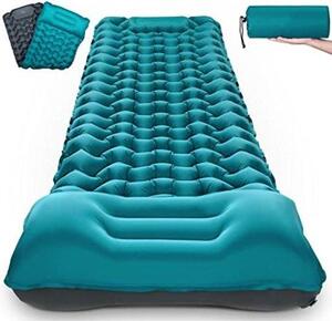 Materasso gonfiabile singolo da 10 cm, blu, autogonfiabile
