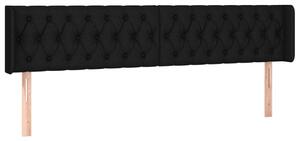 Testiera ad Orecchio Nera 183x16x78/88 cm in Tessuto