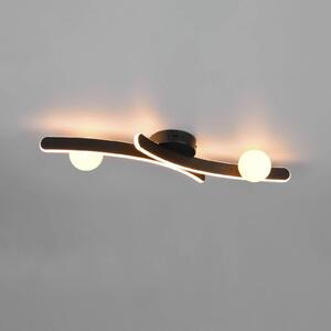 Trio Lighting Plafoniera soffitto Napoli, dimmerabile, Nero, Soggiorno / Sala da pranzo, Metallo, Moderno, Plafoniera