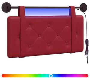 Testiera sospesa Con luce LED Rosso Vino Pelle finta