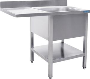 Lavello centrale SARO, 1 vasca, lato destro - L 1200 x P 700 mm