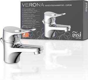 Miscelatore per lavabo eisl VERONA con maniglia a tirare, set di miscelatori per bagno con scarico per lavabo