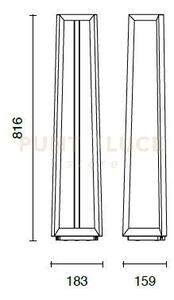 Lucifer grande paletto da esterno 4000k 780lm 12w ip65 corten