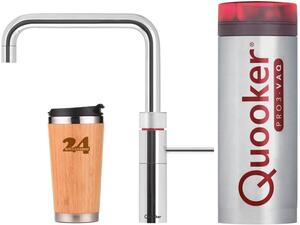 "QUOOKER FUSION Square VAQ PRO3 cromo e rubinetto 100°C (3FSCHR)" (2 pezzi) miscelatore per lavello con funzione di acqua bollente a 100°C *Include termo tazza