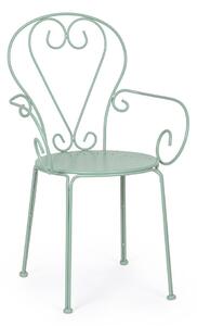 Sedia da esterno color menta in metallo Etienne – Bizzotto