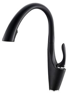 Solidchoice - Rubinetto da cucina a risparmio idrico con tubo estensibile, colore nero