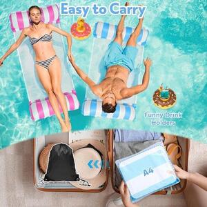 Set da 2 materassi gonfiabili con supporti, pompe, per spiaggia e piscina