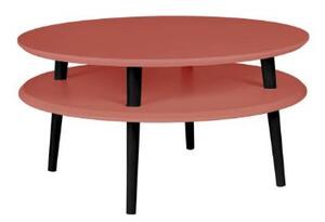Tavolino UFO Diam 70cm x Altezza 35cm rosa Gambe nere