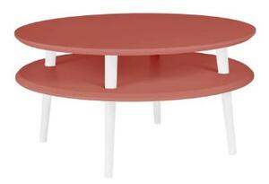 Tavolino UFO Diam 70cm x Altezza 35cm rosa Gambe bianche