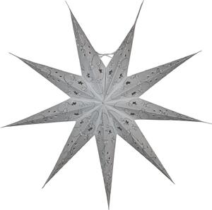 Stella di carta - Stella di Natale - Stella a 9 punte - con motivo bianco 03 - 60 cm