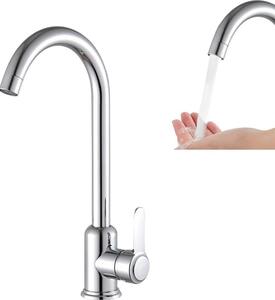 Miscelatore girevole a 360 gradi in acciaio inox per lavelli da cucina - acqua calda e fredda