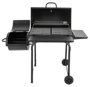 Barbecue a carbone per esterni, con termometro integrato, struttura resistente e di lunga durata, colore nero