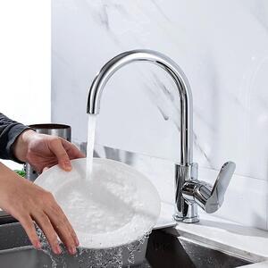 Rubinetto da cucina orientabile a 360° - Rubinetto per acqua calda e fredda - Miscelatore monocomando - Acciaio inox cromato