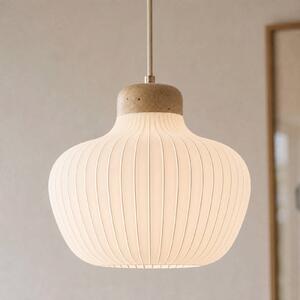 Lampada a sospensione Eloise Lucande, dimmerabile, Bianco / Opale, Soggiorno / Sala da pranzo, Tessuto / Stoffa / Seta, Scandinavo, Lampada a sospensione