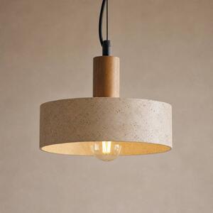 Lampada a sospensione Carlotta Lucande, dimmerabile, Crema / Ambra, Soggiorno / Sala da pranzo, calcestruzzo / cemento, Moderno, Lampada a sospensione