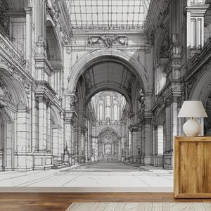 Carta da parati autoadesiva – Architettura storica in bianco e nero
