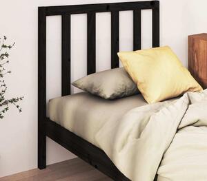 Testiera per Letto Nera 81x4x100 cm in Legno Massello di Pino