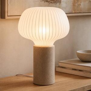 Lampada da tavolo Eloise Lucande, Bianco / Opale, Soggiorno / Sala da pranzo, Tessuto / Stoffa / Seta, Scandinavo, Lampada da tavolo