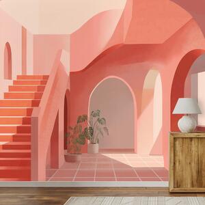 Carta da parati – Architettura astratta rosa