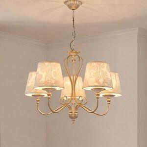 Lampadario a soffitto Sofia Ecrie Jupiter, dimmerabile, Crema / Ambra, Soggiorno / Sala da pranzo, Metallo, Lampadario