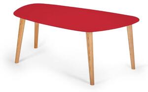 Tavolino Endocarp 110x66x45cm - Rosso puro / Frassino