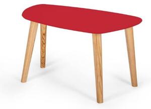 Tavolino Endocarp 68x41x40cm - Rosso puro / Frassino