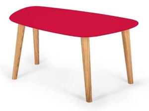 Tavolino Endocarp 80x48x40cm - Rosso puro / Frassino
