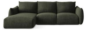Divano angolare verde allungabile (con penisola a sinistra/con chaise lounge) Leila – Makamii