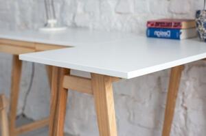 LUKA Ashwood Corner Desk W115cm x P85cm bianco Lato destro