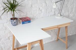 LUKA Ashwood Corner Desk W135 x P85cm beige Lato sinistro