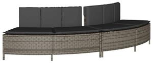 Panche Vasca Idromassaggio con Cuscini 2pz in Polyrattan Grigio