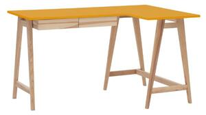 LUKA Ashwood Corner Desk W135cm x P85cm giallo Lato destro