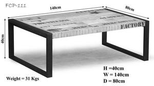 Tavolino da salotto in legno di Mango 140x80x40 mango naturale stampato FACTORY #111