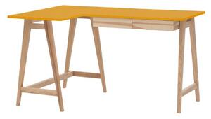 LUKA Ashwood Corner Desk W135 x P85cm giallo Lato sinistro