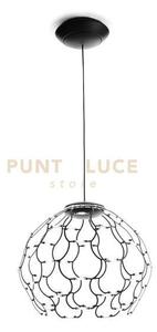 Lamoi lampadario a sospensione nero grande d.80cm 2700k 9939lm 99w 