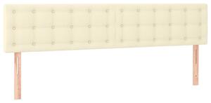 Testiera Crema 200x5x78/88 cm in Pelle finta
