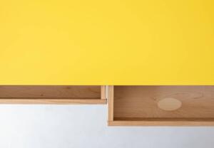 LUKA Ashwood Corner Desk W135 x P85cm giallo Lato sinistro