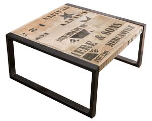 Tavolino da salotto in legno di Mango 80x80x40 mango naturale stampato FACTORY #110