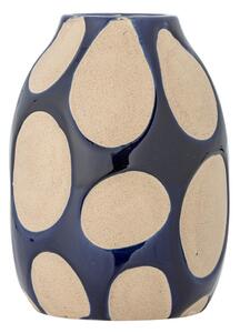 Vaso blu scuro/color crema in gres (altezza totale 20 cm) Bashir – Bloomingville