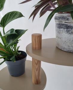 MAGLA Supporto per piante in legno di frassino a 3 livelli W55 x H91cm Grigio cemento