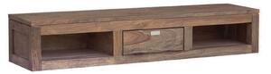 Scaffale in legno di Sheesham / palissandro 110x25x20 grigio scuro oliato NATURE GREY #0107