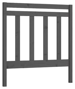 Testiera per Letto Grigia 81x4x100 cm in Legno Massello di Pino